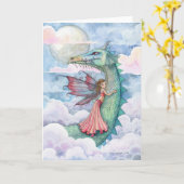 Cloud Busting Fairy Dragon Kaart beroemd gemaakt d (Gele Bloem)