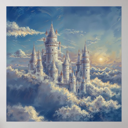 Cloud Castle - Painterly Fantasy Art Poster (Voorkant)