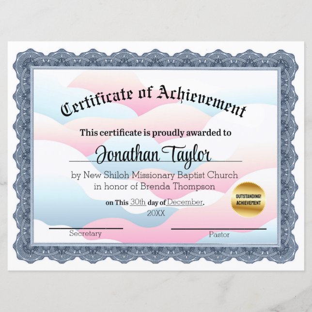 Cloud Certificate of Achievement (Voorkant)