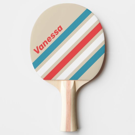 Cloud Chaser Schuin Strepen met Naam Tafeltennisbatje (Voorkant)