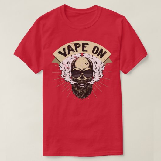 Cloud Chaser Vaping Bearded Skull Vape on T-shirt (Design voorkant)