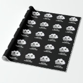 Cloud Computing Computer Weather Pun Dark BG Cadeaupapier (Uitgerold)