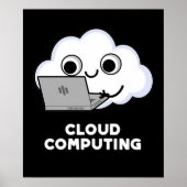 Cloud Computing Computer Weather Pun Dark BG Poster (Voorkant)