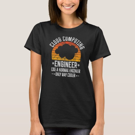 Cloud Computing Engineer Definition Retro Computer T-shirt (Voorkant)