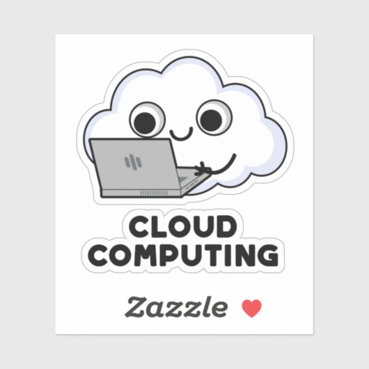 Cloud Computing Funny Computer Weather Pun Sticker (Vel)