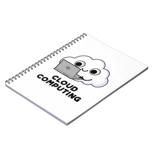 Cloud Computing Grappige Computer Weer Pun Notitieboek (Linkerzijde)