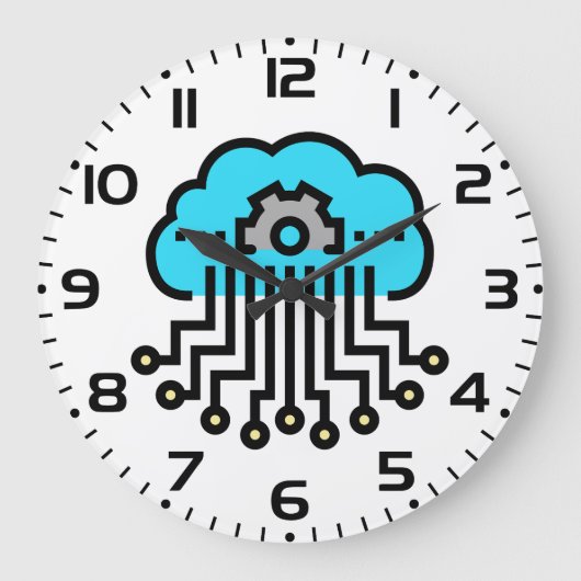Cloud Computing Netwerk Circuit Versnellingsbak Te Grote Klok (Voorkant)