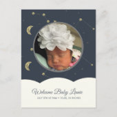 Cloud Constellation Faux Gold Baby Blue Aankondigingskaart (Voorkant)