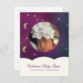 Cloud Constellation Galaxy Moon Stars Sky Aankondigingskaart (Voorkant / Achterkant)