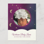 Cloud Constellation Galaxy Moon Stars Sky Aankondigingskaart (Voorkant)