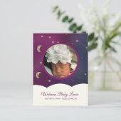 Cloud Constellation Galaxy Moon Stars Sky Aankondigingskaart (Staand voorkant)