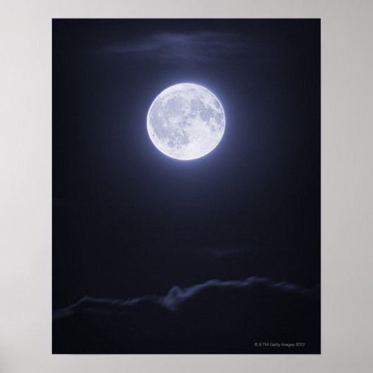 Cloud Covering Full Moon Poster (Voorkant)