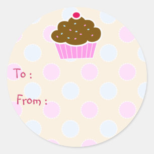 Cloud Cupcake Gift Label Sticker
