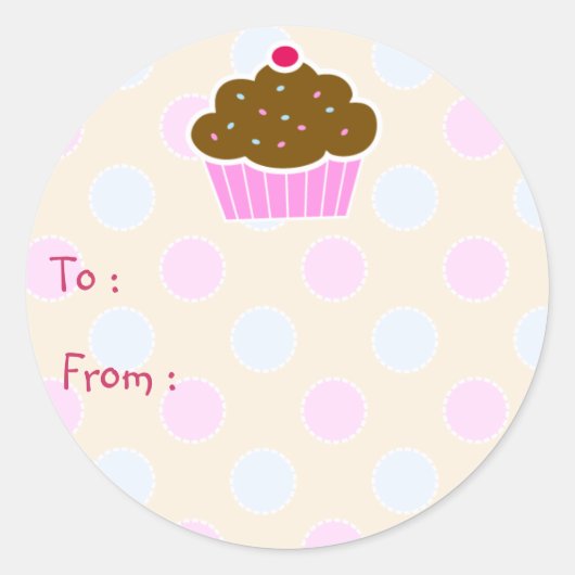 Cloud Cupcake Gift Label Sticker (Voorkant)