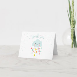 Cloud Dank je kaart Raindrop Baby shower Sprinkle