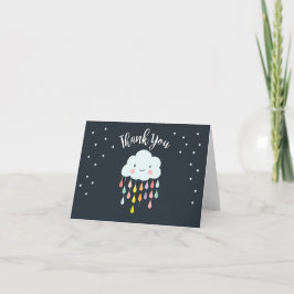 Cloud Dank je kaart Raindrop Baby shower Sprinkle