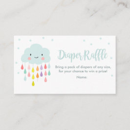 Cloud Diaper Raffle Kaart Rain Drops Baby shower