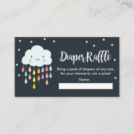 Cloud Diaper Raffle Kaart Rain Drops Baby shower
