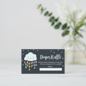 Cloud Diaper Raffle Kaart Rain Drops Baby shower (Staand voorkant)