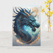 cloud dragon greeting card kaart (Gele Bloem)
