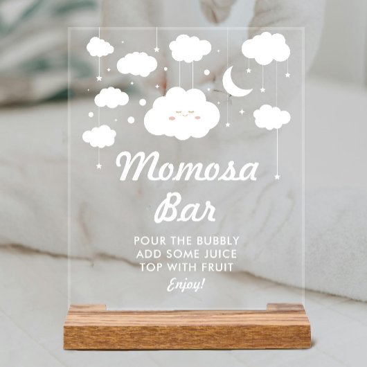 Cloud Dreamy Baby shower Momosa Bar Acryl Bord