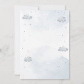 Cloud Elephant Blue Baby shower Invitation Kaart (Achterkant)