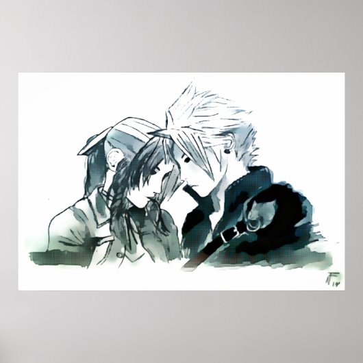 Cloud en Aerith Poster (Voorkant)