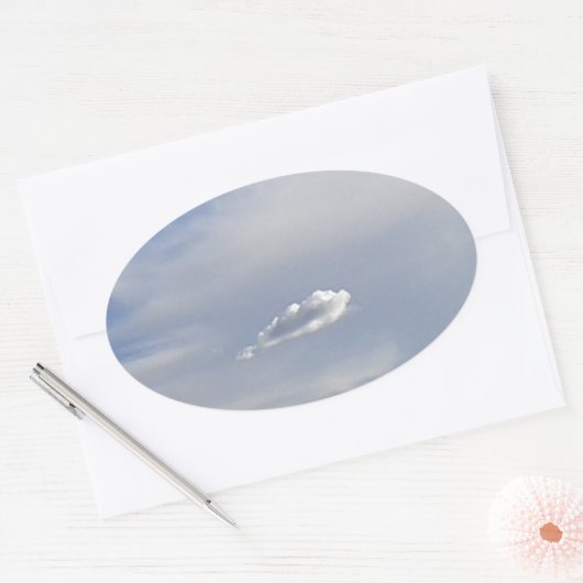 Cloud en cloud ovale sticker (Envelop)