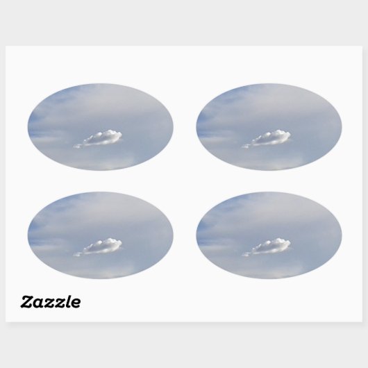 Cloud en cloud ovale sticker (Vel)