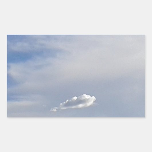 Cloud en cloud rechthoekige sticker (Voorkant)