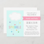 Cloud en harten Baby sprinkleruitvindingen Kaart (Voorkant / Achterkant)