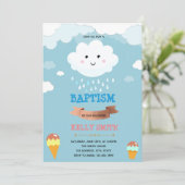 Cloud en ijsdoop thema Uitnodiging (Staand voorkant)