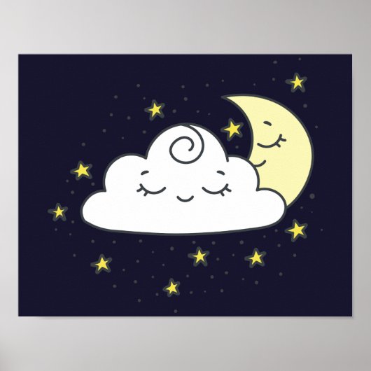 Cloud en maan poster (Voorkant)