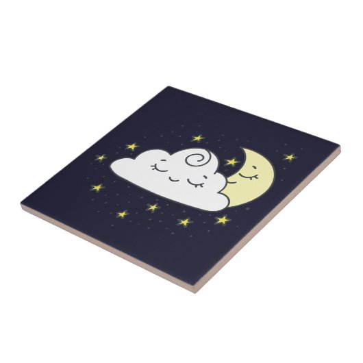 Cloud en maan tegeltje (Zijkant)