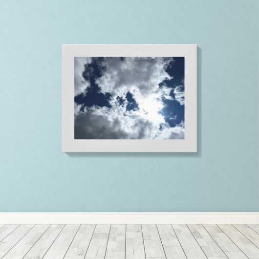 Cloud en Sun #4 Stretched Canvas afdrukken (Insitu (Houten vloer))