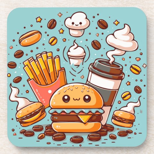 Cloud Fast Food Bier Onderzetter (Voorkant)