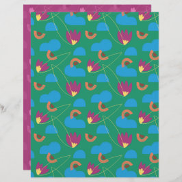 Cloud Floral Scrapbook Papier