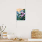 Cloud Forest Kolibrie Orchidee 12x16 Poster (Keuken)