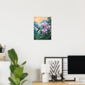 Cloud Forest Kolibrie Orchidee 12x16 Poster (Thuiskantoor)