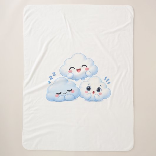 Cloud Friends Trio Sherpa Deken (Voorkant)