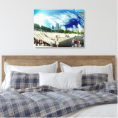Cloud Gate (The Bean) | Chicago in Kleur Landschap Canvas Afdruk (Insitu (Slaapkamer))