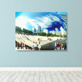 Cloud Gate (The Bean) | Chicago in Kleur Landschap Canvas Afdruk (Insitu (Houten vloer))