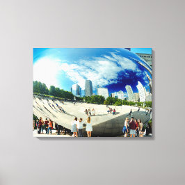 Cloud Gate (The Bean) | Chicago in Kleur Landschap Canvas Afdruk