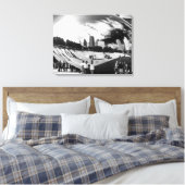 Cloud Gate The Bean Chicago Wit en Zwart Lndscp Canvas Afdruk (Insitu (Slaapkamer))