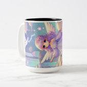 Cloud girl design tweekleurige koffiemok (Voorkant links)