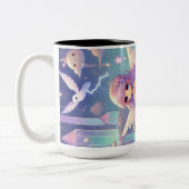 Cloud girl design tweekleurige koffiemok (Links)