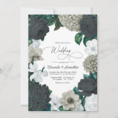 Cloud Gray, Charcoal Slate & Soft White Wedding Kaart (Voorkant)