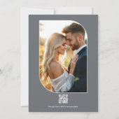 Cloud Gray, Charcoal Slate & Soft White Wedding Kaart (Achterkant)