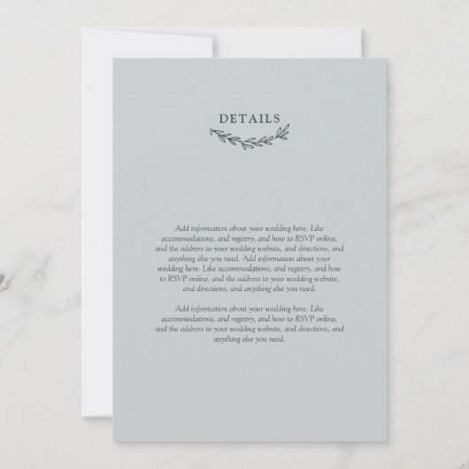 Cloud Gray Heart Wreath 2 in 1 Weddenschap Kaart (Achterkant)