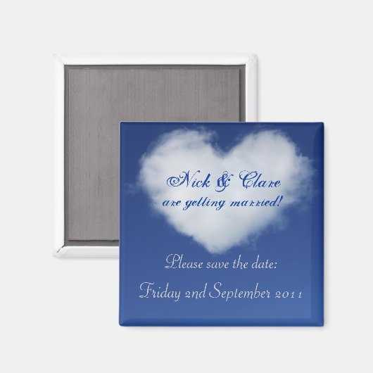 Cloud Heart Save the Date Magnet (Voorkant / Achterkant)
